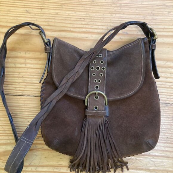 Brooklyn 39 Suede Fringe is my Goldilocks. : r/Coach Coach Vintage Suede Tassel Fringe Purse